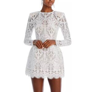 NWT BRONX & BANCO Structured Casey Lace Fit & Flare Scalloped Hem Mini Dress M